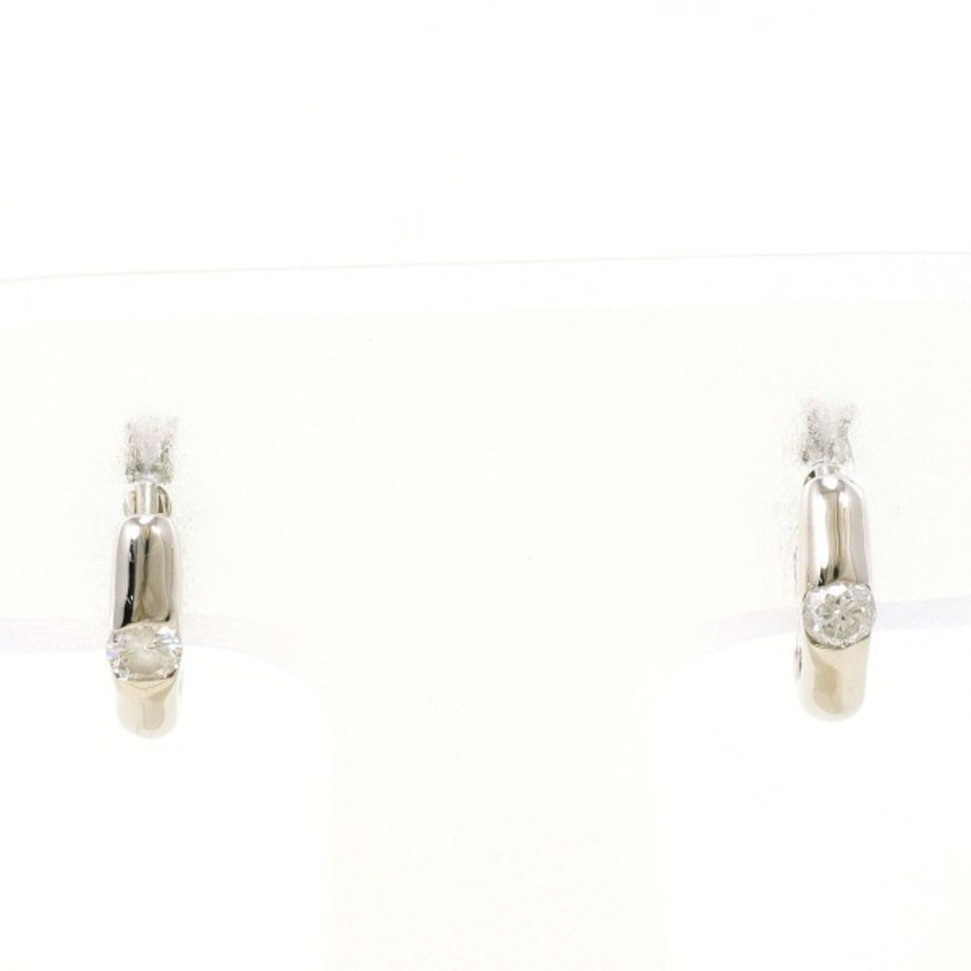 Pt900 Platinum Earrings With 0.06mm Diamonds (X2), Total Weight Approx. 1.5g,...